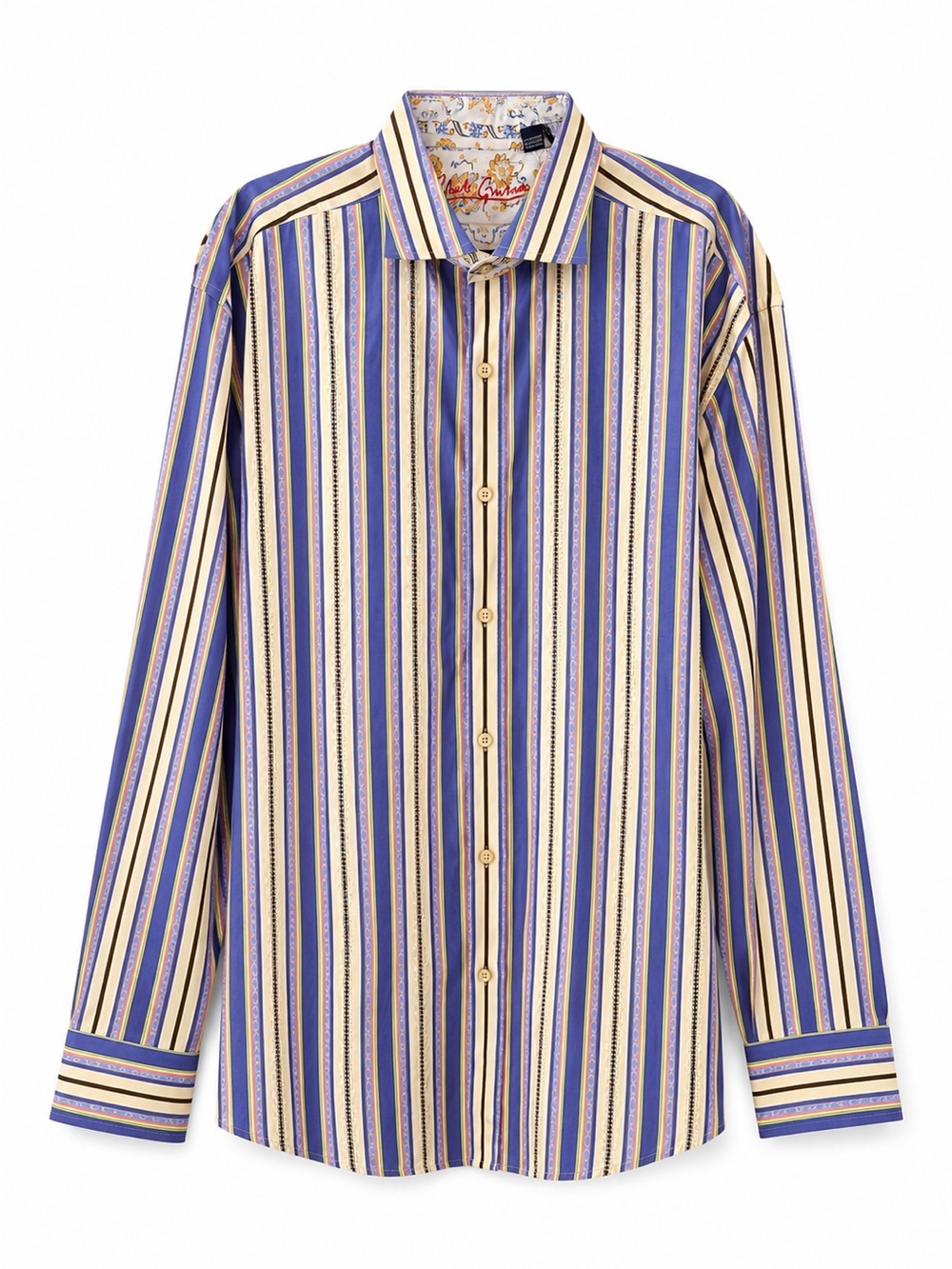 Robert Graham Multicolor Striped Flip Cuff Button Front Shirt 3XL